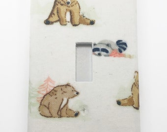 Little Bears Light Switch Plate Cover / Outlet Cover / Bedroom / Home Decor / Baby Shower Gift / Nursery Decor / Kid's Room / Woods / Forest