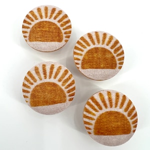 Lådknoppar i trä i Sunrise - Set om 4 för barnrum