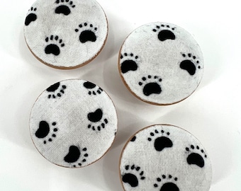 Paw Prints Wooden Drawer Knob Pulls, Nursery Decor, Set of 4