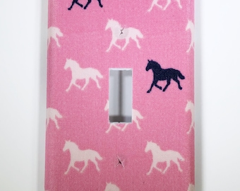 Little Horses Light Switch Plate Cover / Outlet Cover / Bedroom / Home Decor / Baby Shower Gift / Nursery Decor / Kid's Room / Ponies