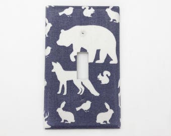 Funda de tela para interruptor de luz Forest Friends: decoración de habitación infantil con temática de bosque