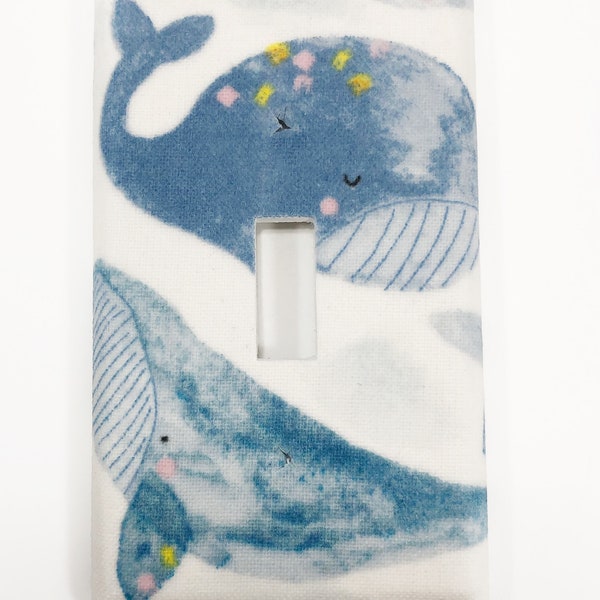 Whales Light Switch Plate Cover / Outlet Cover / Bedroom / Home Decor / Baby Shower Gift / Nursery Decor / Kid's Room / Ocean / Marine