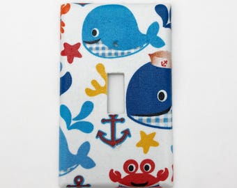 Whales Friends Light Switch Plate Cover / Outlet Cover / Bedroom / Home Decor / Baby Shower Gift / Nursery Decor / Kid's Room / Nautical