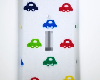 Little Cars Light Switch Plate Cover / Outlet Cover / Bedroom / Home Decor / Baby Shower Gift / Nursery Decor / Kid's Room / Transportation