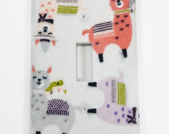 Llama Fabric Light Switch Cover, Nursery Decor