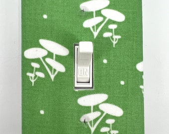 Mid Mod Mushroom Fabric Light Switch Cover, Nursery Decor