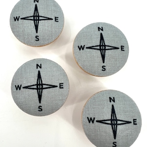 Compass Drawer Knob Pulls Set of 4 / Cabinet / Nursery / Handles / Room Decor / Furniture Accessories / Adventure / Camping / North / South