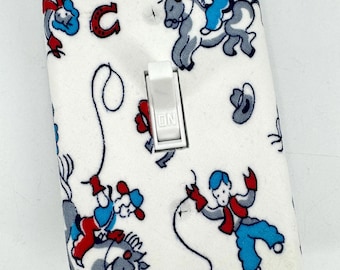 Cowboy Fabric Light Switch Cover: Nursery Decor
