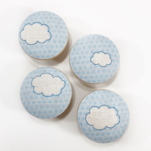 Cloudy Sky Drawer Knob Pulls Set of 4 / Cabinet / Nursery / Handles / Room Decor / Furniture Accessories / Dresser / Baby Shower Gift / Blue