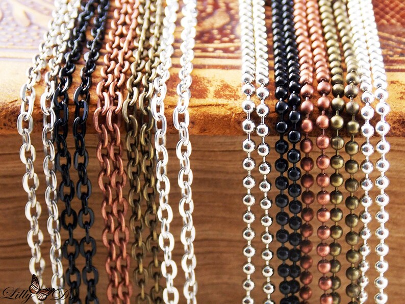 50 DIY Pendant Chains With Connectors Choose 24 61cm Etsy