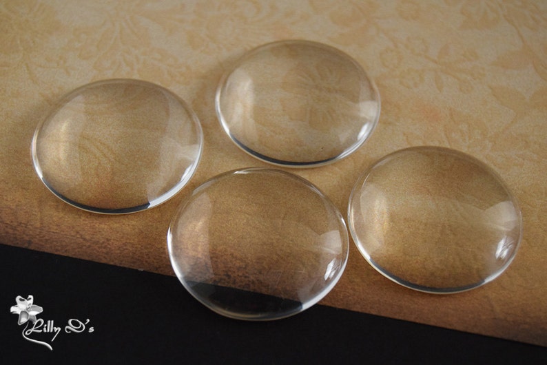 Crystal Clear Glass Cabochon Tiles Jewelry Supplies Cabochon 25-1.5 Inch 38mm Round Glass Cabochon 38mm Large Glass Cabochon