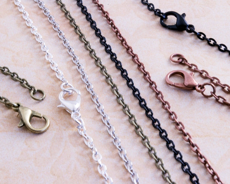 Findings Chain Pendant Chain Charm Chain 18inch Chain 5-18 inch Chains Petite Oval Link Cable Chains Oval Link Chains