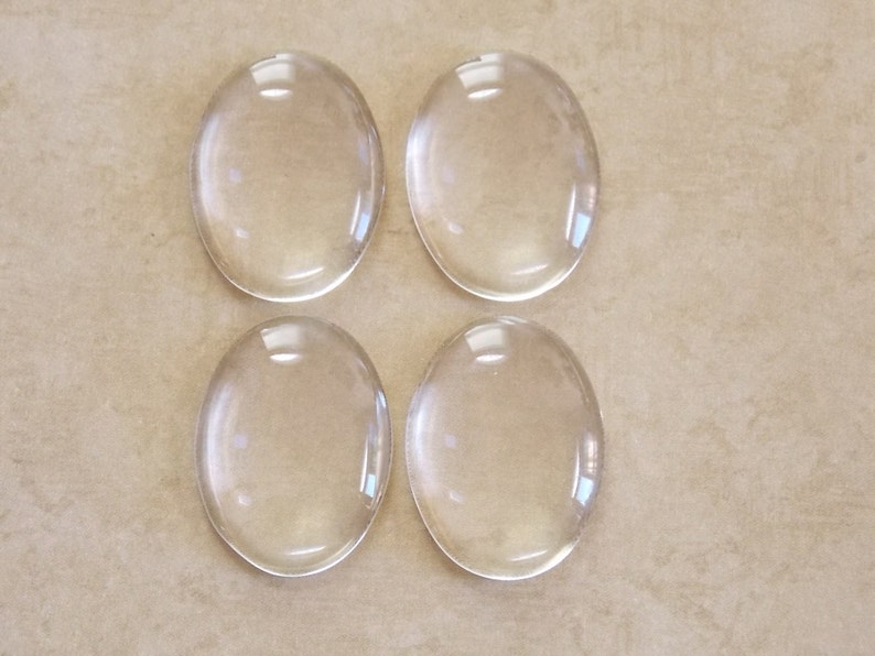 50-22x30mm Oval Glass Cabochons Crystal Clear Glass Dome Oval Cabochons