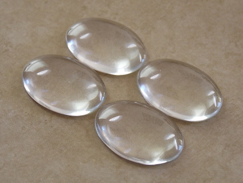 50-22x30mm Oval Glass Cabochons Crystal Clear Glass Dome Oval Cabochons