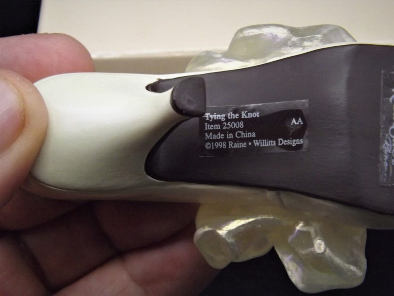 Vintage Just the Right Shoe by Raine Tying the Knot miniature shoe collectible with original box.