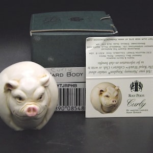 Harmony Kingdom Roly Poly 'Curly' Pig Figurine - Retired
