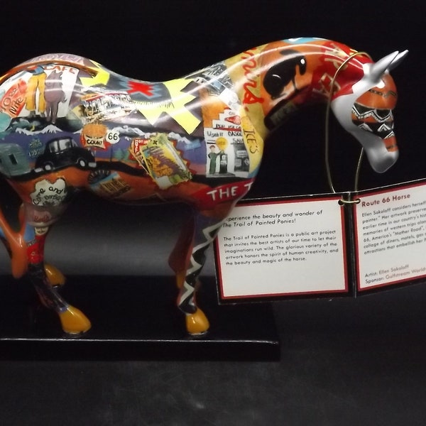 Vintage Trail of Painted Ponies "Route 66 Horse" Porcelain Horse figurine. Edition 3E/6127. Item #1460 with hang tag but no box.