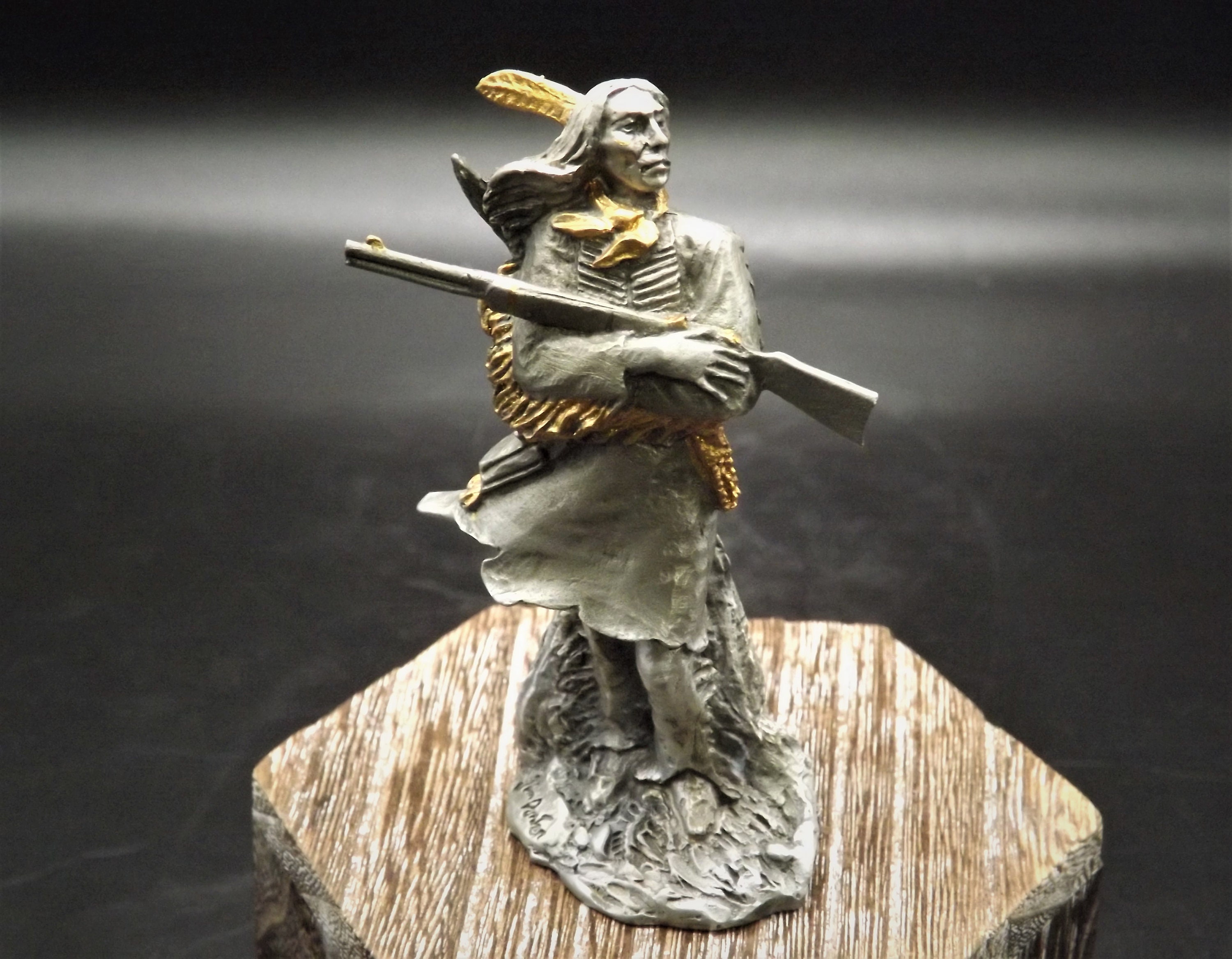Vintage 1992 Franklin Mint pewter native american figurine of Sequoya