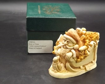 Harmony Kingdom "Nick of time" Santa and Reindeer Excellent condition with original box no COA.