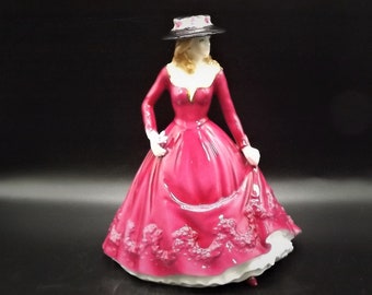Vintage Royal Worcester "Christina" Figurine: Les Petites Bone China, England