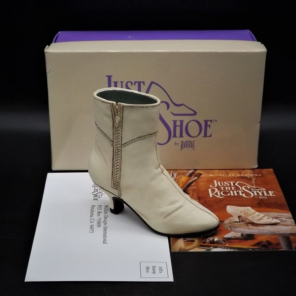 Closeout Sale! Vintage Just the Right Shoe by Raine "Ingenue" boot collectible with original box. Item #25027