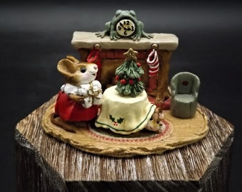 Wee Forest Folk M-337 Yule Log (white Birch), Miniature Christmas Wee Forest Folk M-337 Yule Log (white Birch), Miniature Christmas