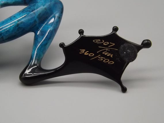 Vintage Frogman Bronze Frog Figurine: Tim Cotterill 