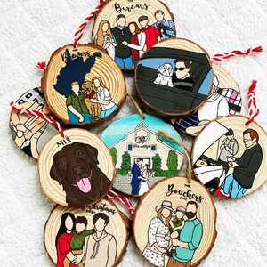 Christmas ornament,Custom Family Portrait Ornament,Custom Ornament,Wood Ornament,Personalized Gift,Custom Cartoon,Ornament image 5