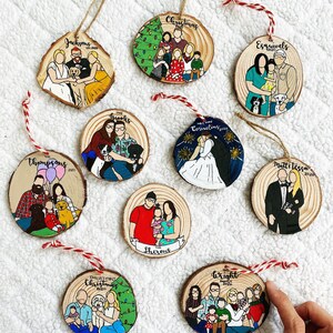 Christmas ornament,Custom Family Portrait Ornament,Custom Ornament,Wood Ornament,Personalized Gift,Custom Cartoon,Ornament image 10