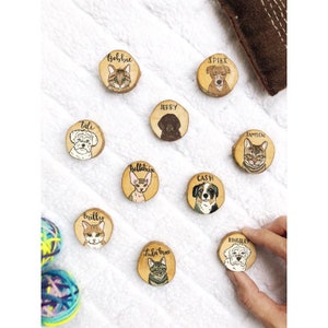 Pet magnet, Mini magnet, Custom pet portrait, housewarming gift, Pet Loss Gift, Personalized Gift, Pet Memorial, Dog Mom, Cat Lady