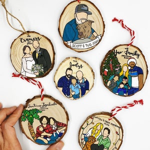 Christmas ornament,Custom Family Portrait Ornament,Custom Ornament,Wood Ornament,Personalized Gift,Custom Cartoon,Ornament image 8