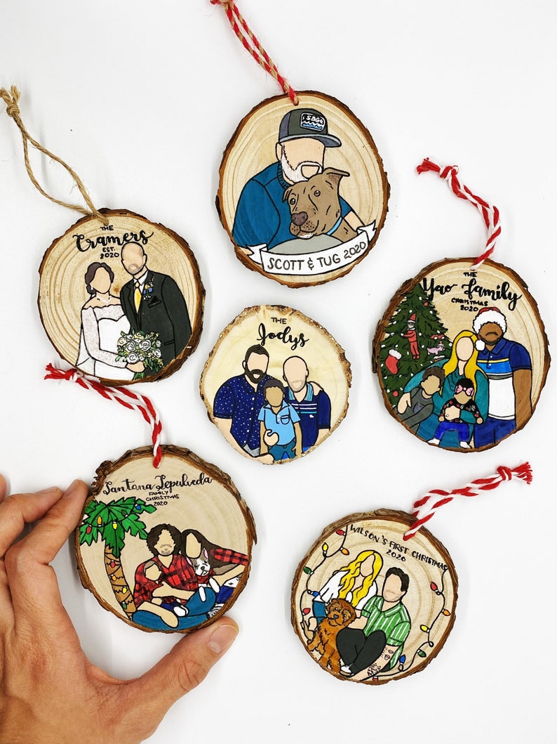 Christmas ornament,Custom Family Portrait Ornament,Custom Ornament,Wood Ornament,Personalized Gift,Custom Cartoon,Ornament image 8