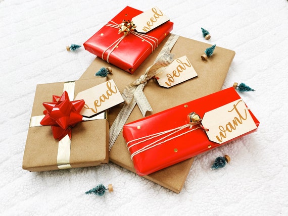 Christmas Gift Tag|Custom Gift Tags|Wooden gift tags|Xmas Gift Tag|Something you Want, Need, Wear, Read|Reusable Gift Tags|Personalized Gift