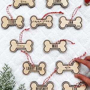 Personalized Dog Christmas Ornament with Name, Dog Bone Ornament, Custom Christmas Pet Ornament, Holiday Pet Gift for Dog Lovers, Dog Gift image 4