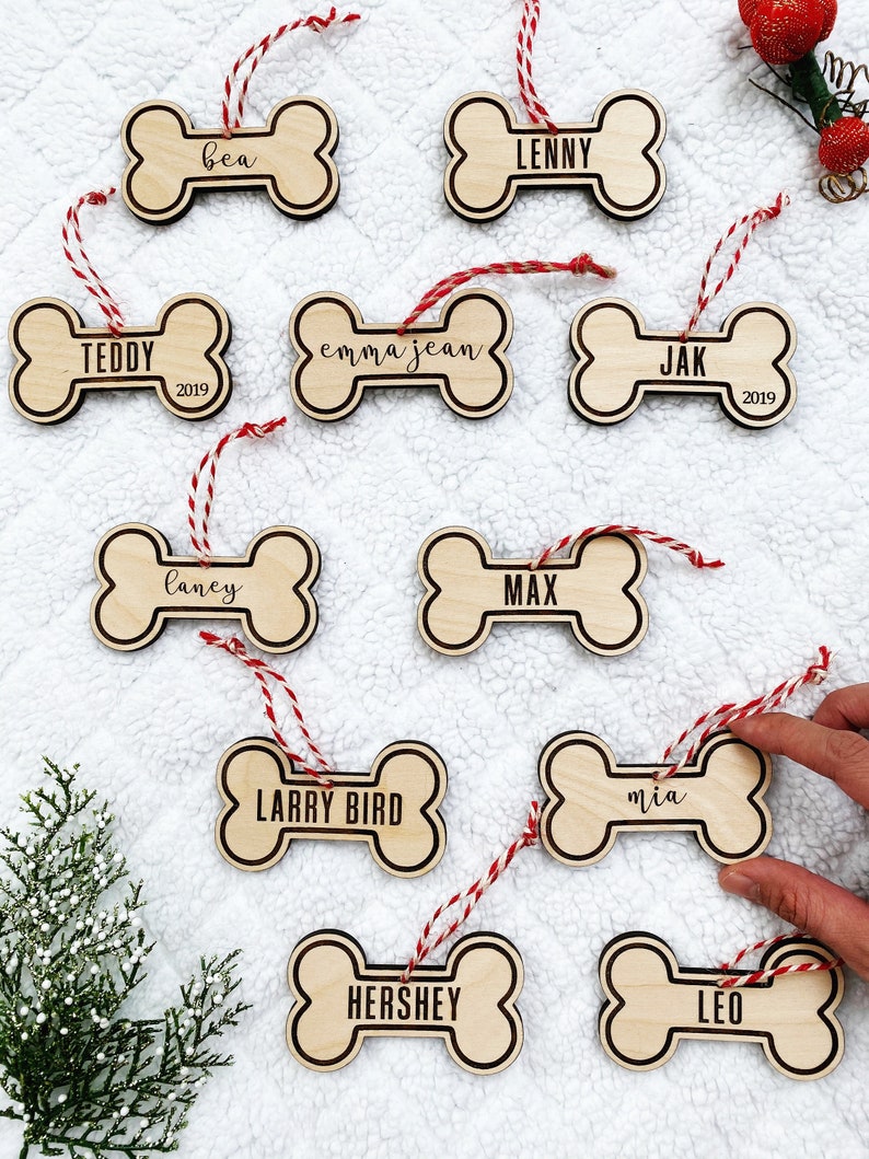 Personalized Dog Christmas Ornament with Name, Dog Bone Ornament, Custom Christmas Pet Ornament, Holiday Pet Gift for Dog Lovers, Dog Gift image 4