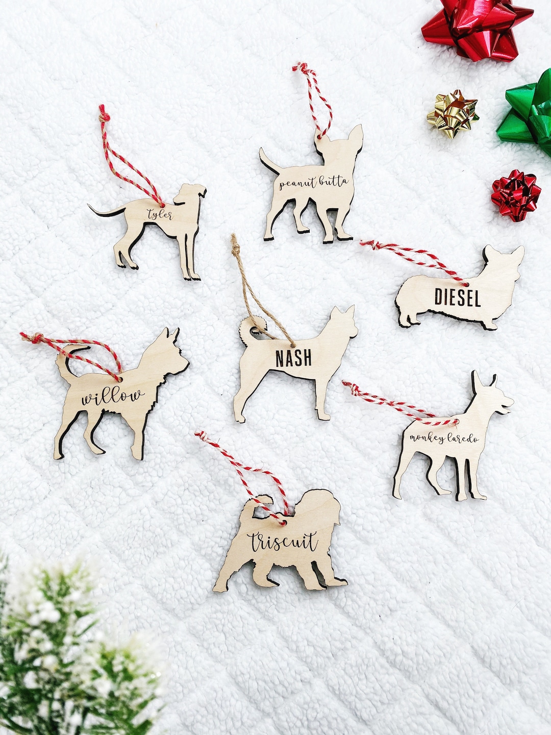 Personalized Dog Christmas Ornament With Name, Dog Ornament, Custom Pet ...
