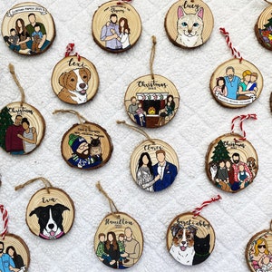 Christmas ornament,Custom Family Portrait Ornament,Custom Ornament,Wood Ornament,Personalized Gift,Custom Cartoon,Ornament image 9