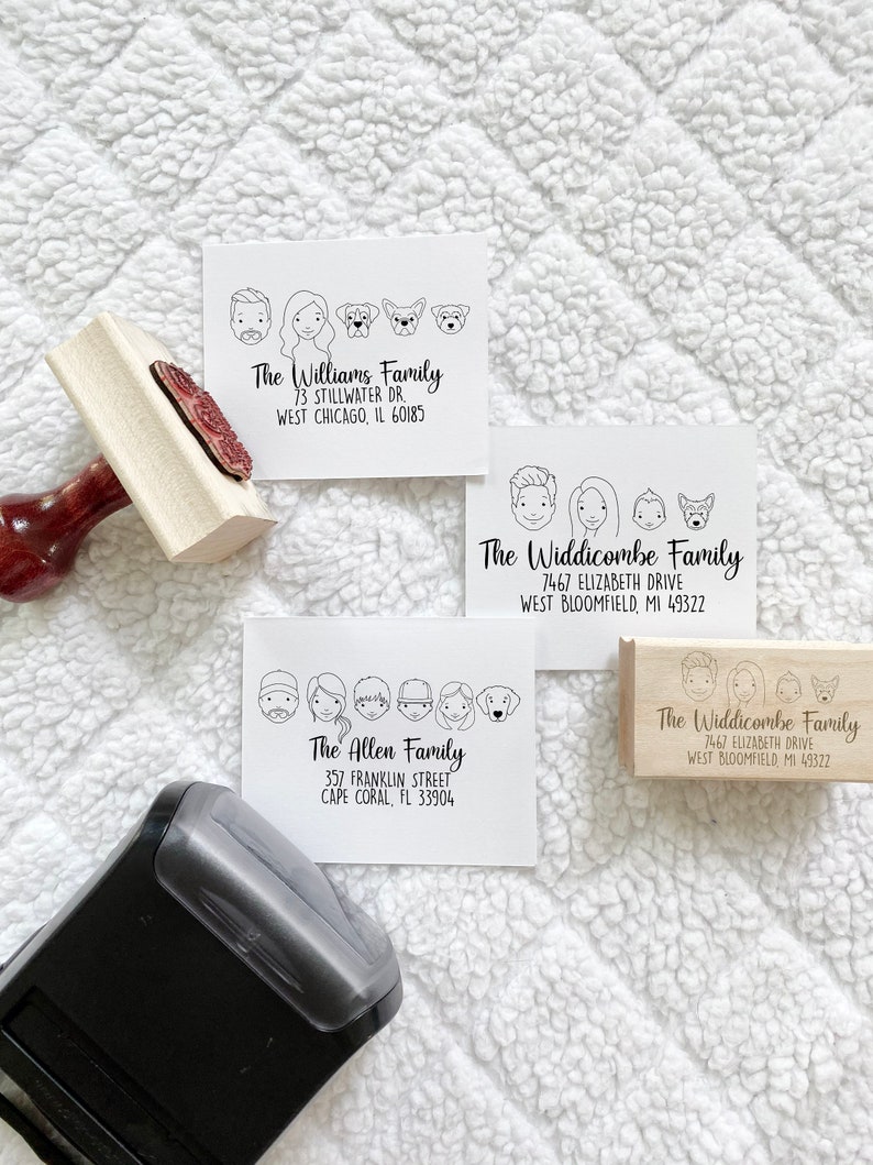 Family Cartoon Stamp,Custom Address Stamps,Personalized Address Labels,Wedding Address Stamp,Cartoon Stamp,Housewarming Gift,Mr and Mrs Gift