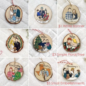 Christmas ornament,Custom Family Portrait Ornament,Custom Ornament,Wood Ornament,Personalized Gift,Custom Cartoon,Ornament image 2