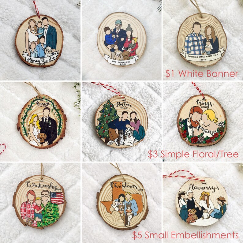 Christmas ornament,Custom Family Portrait Ornament,Custom Ornament,Wood Ornament,Personalized Gift,Custom Cartoon,Ornament image 2