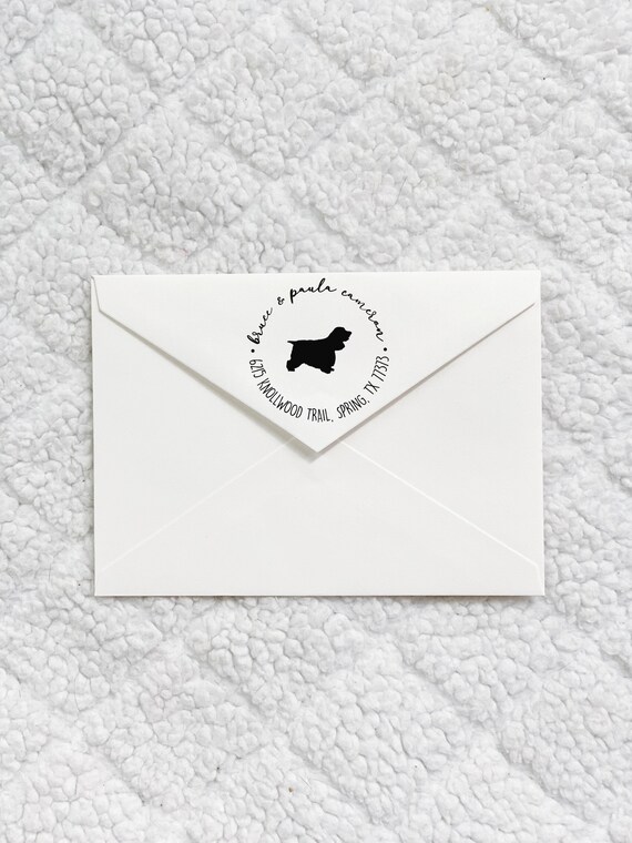 Personalized Dog Address Stamp Custom Dog Breed Address Etsy
