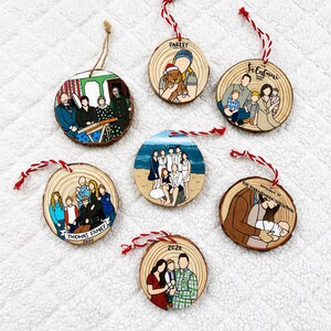 Christmas ornament,Custom Family Portrait Ornament,Custom Ornament,Wood Ornament,Personalized Gift,Custom Cartoon,Ornament image 7
