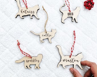 Personalized Cat Christmas Ornament: Custom Pet Memorial Gift