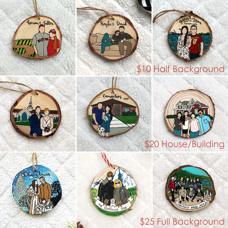 Christmas ornament,Custom Family Portrait Ornament,Custom Ornament,Wood Ornament,Personalized Gift,Custom Cartoon,Ornament image 3