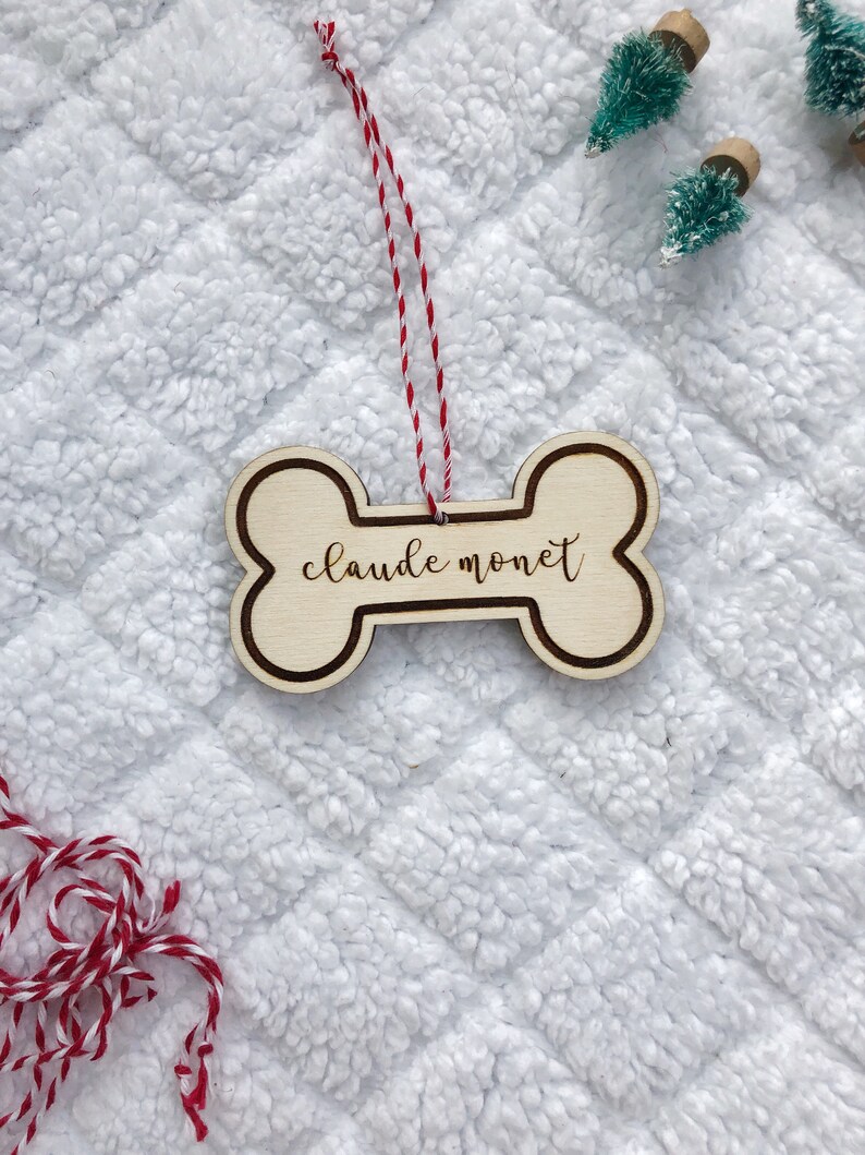 Personalized Dog Christmas Ornament with Name, Dog Bone Ornament, Custom Christmas Pet Ornament, Holiday Pet Gift for Dog Lovers, Dog Gift image 8