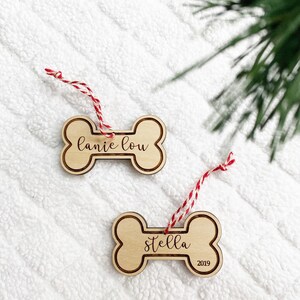 Personalized Dog Christmas Ornament with Name, Dog Bone Ornament, Custom Christmas Pet Ornament, Holiday Pet Gift for Dog Lovers, Dog Gift image 5