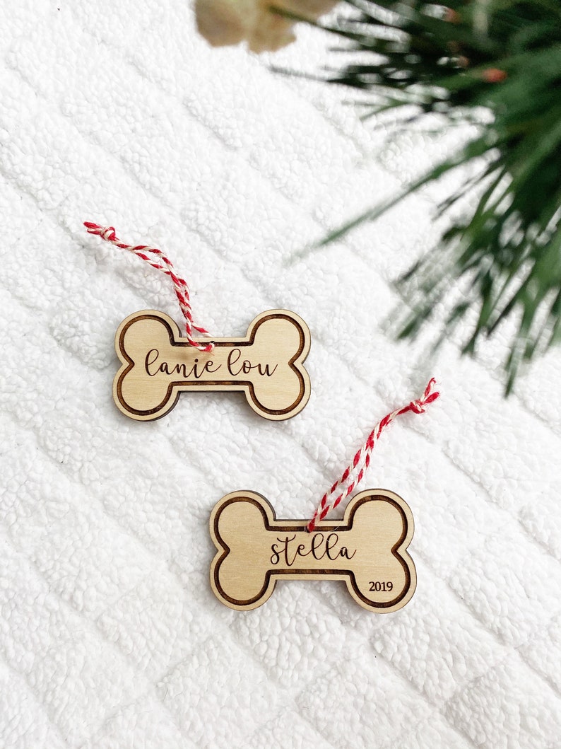 Personalized Dog Christmas Ornament with Name, Dog Bone Ornament, Custom Christmas Pet Ornament, Holiday Pet Gift for Dog Lovers, Dog Gift image 5