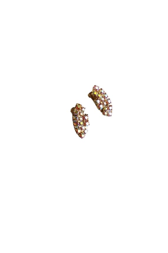 Rhinestone earrings, ear climbers, clip-ons, iride