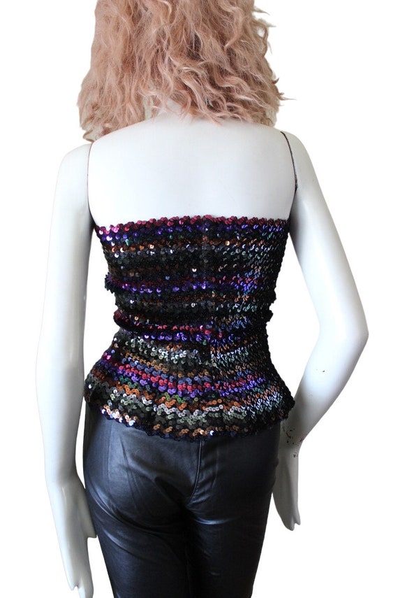 Tube top, sequin, vintage. disco, 1980s. Rainbow,… - image 10