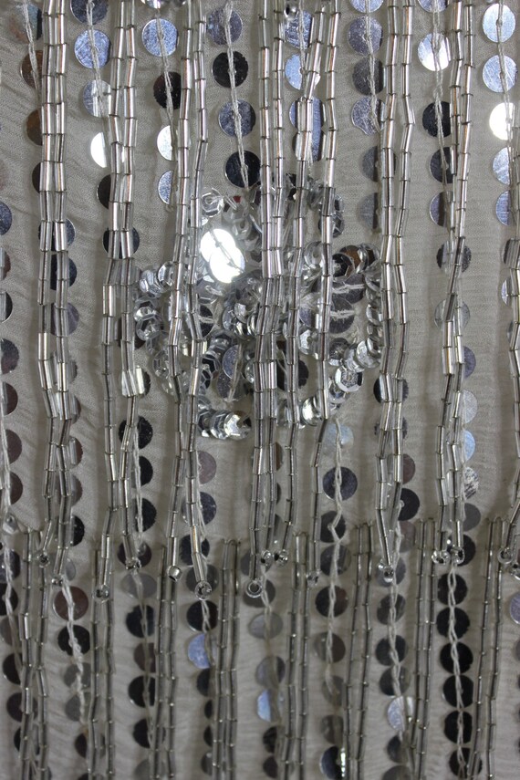 Tassel top, beaded fringe, sequin, silk. 1970s-19… - image 8
